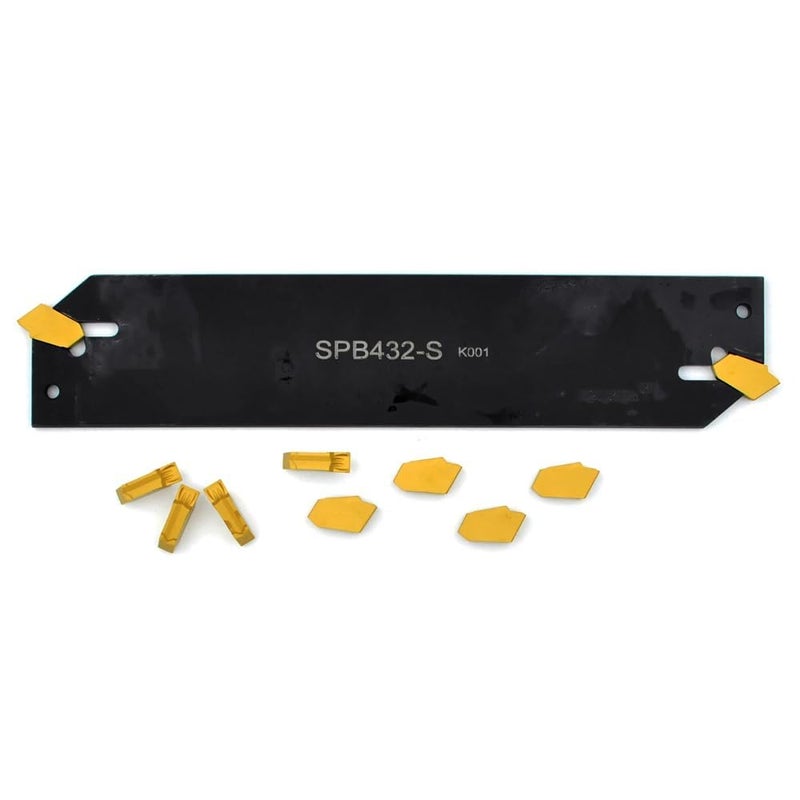 CDBP SPB432-S/SPB32-4 Parting Blade with 10 pcs GTN-4 Carbide Inserts Parting Grooving Cut-Off Tool Set, Slotted Tool - Image 2